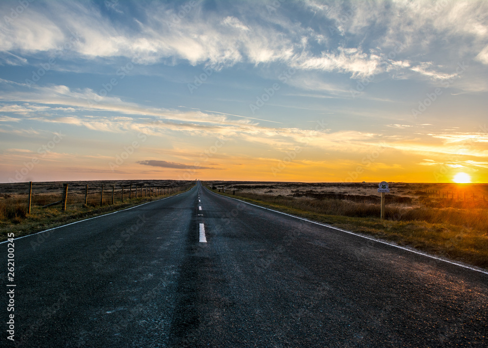 Sunset over the Yorkshire Moors. A road trip leads to good things, 