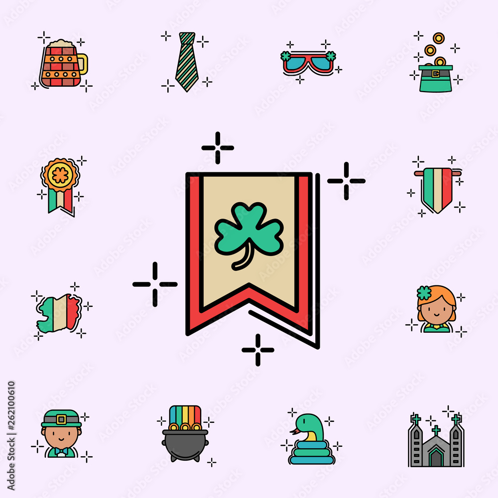 Naklejka premium Flag, Clover icon. St.Patricks day icons universal set for web and mobile