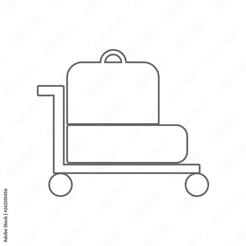trolley luggage icon. Element of Airport for mobile concept and web apps icon. Outline, thin line icon for website design and development, app development trolley luggage icon. Element of Airport for mobile concept and web apps icon. Outline, thin line icon for website design and development, app development