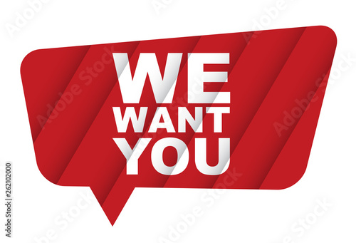 red vector banner we want you