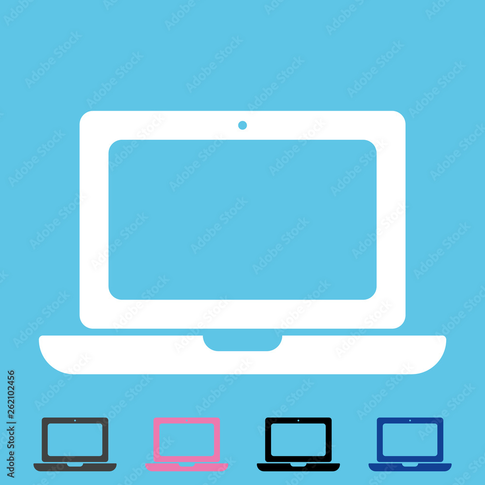 Flat style fat retro outline notebook or laptop icon, vector. Flat style fat retro outline notebook or laptop icon, vector.