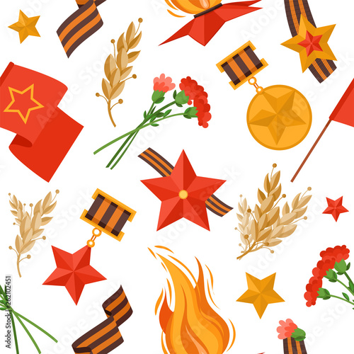 9 May military things vector set