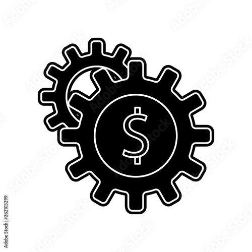 money in gear icon. Element of Banking for mobile concept and web apps icon. Glyph, flat icon for website design and development, app development