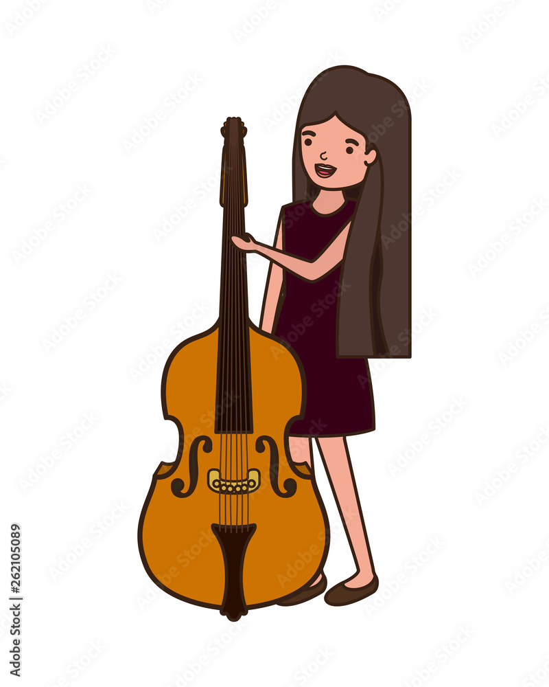 Plakat młoda kobieta o charakterze skrzypiec