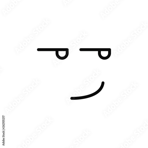 smirking, face icon. Simple thin line, outline vector of Emotion icons for UI and UX, website or mobile application