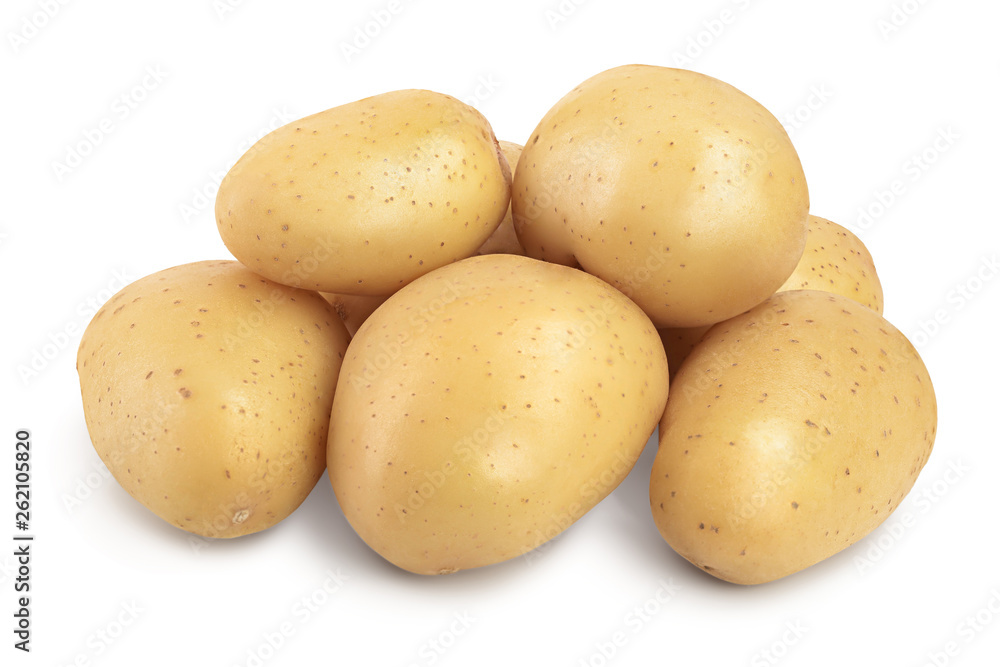 Young potato isolated on white background. Harvest new Young potato isolated on white background. Harvest new