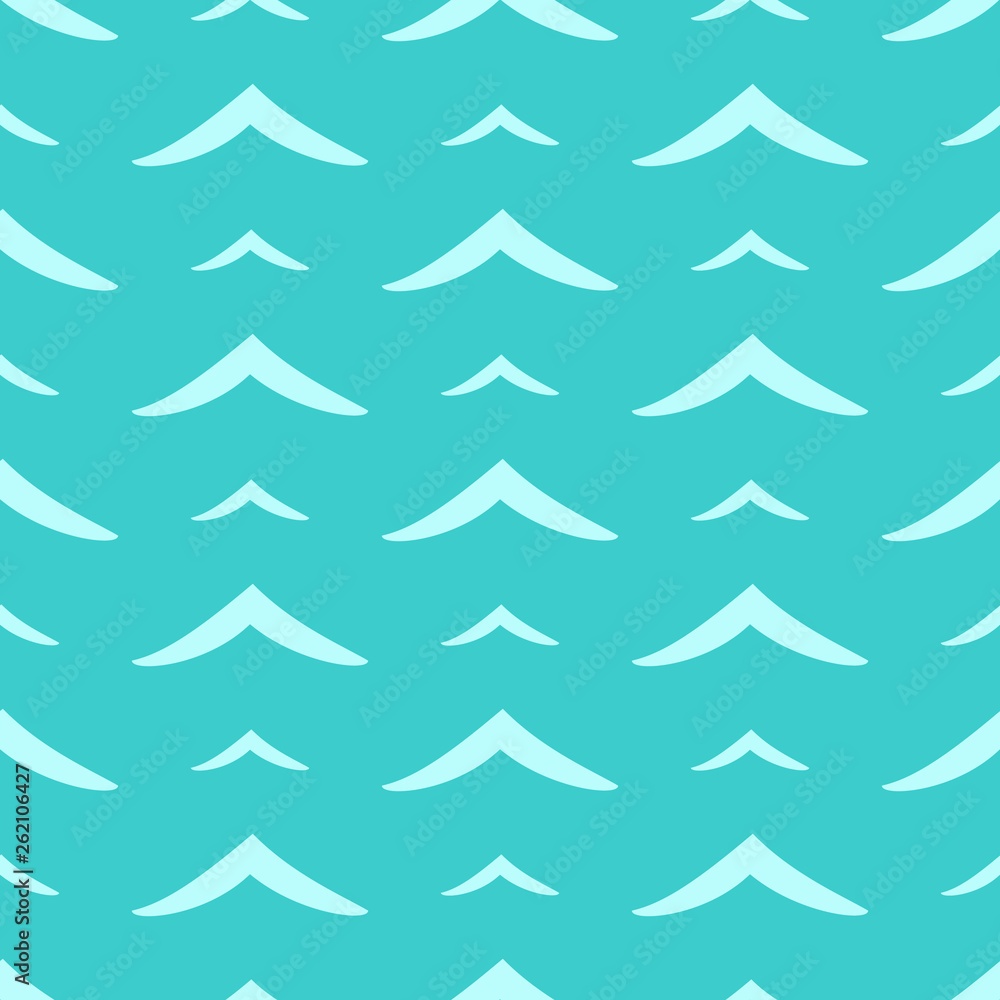 Obraz premium Seamless pattern with stylized sea wave turquoise.