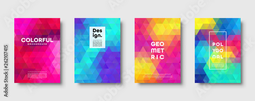 Triangle polygonal abstract background. Colorful gradient design. Low poly shape banner. Vector illustration.