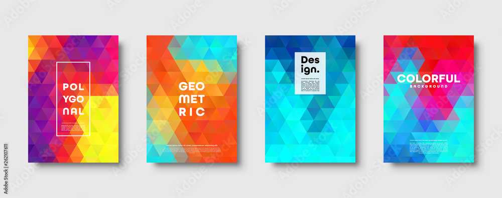Triangle polygonal abstract background. Colorful gradient design. Low poly shape banner. Vector illustration. Triangle polygonal abstract background. Colorful gradient design. Low poly shape banner. Vector illustration.