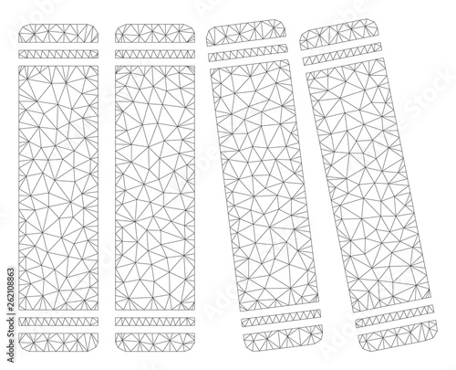 Mesh anamnesis books polygonal icon illustration. Abstract mesh lines and dots form triangular anamnesis books. Wire frame 2D polygonal line network in vector format isolated on a white background.