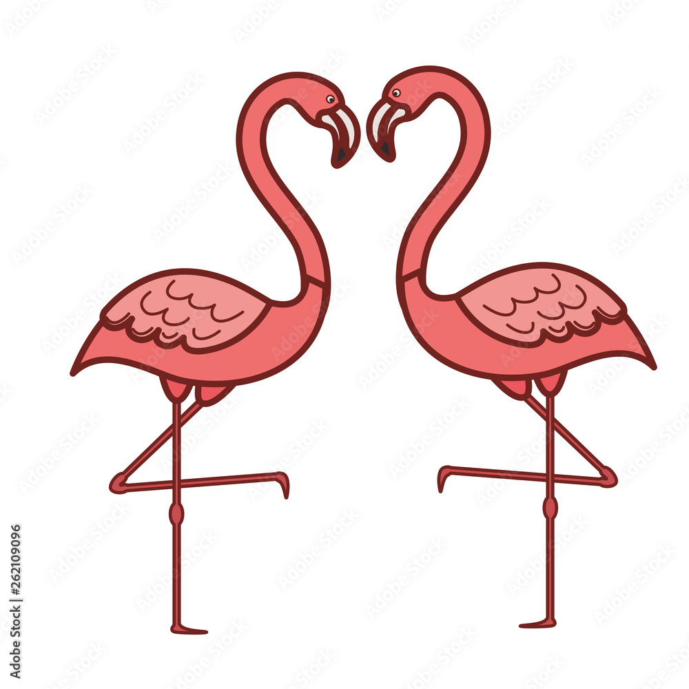 Naklejka premium pink flamingo isolated icon