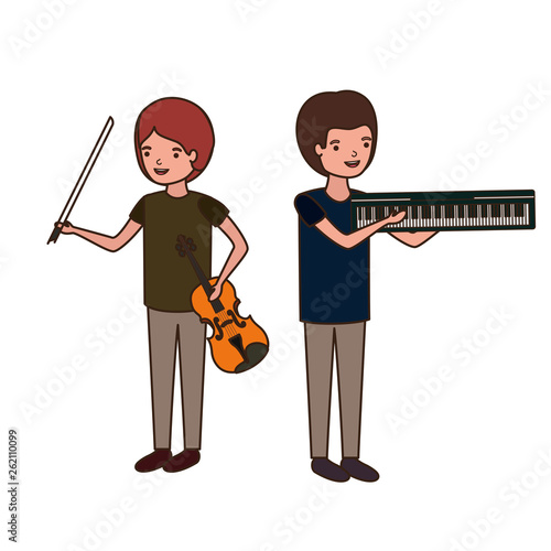 men with musical instruments character