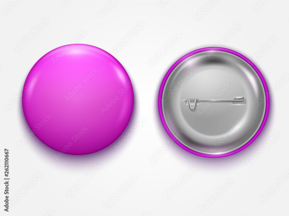 Realistic Pink Blank badge, vector realistic illustration isolated on white background. Realistic Pink Blank badge, vector realistic illustration isolated on white background.