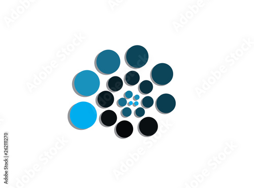 Coaching icon gradient vector spiral circles symbol of development design illustrator