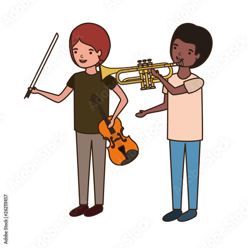 men with musical instruments character