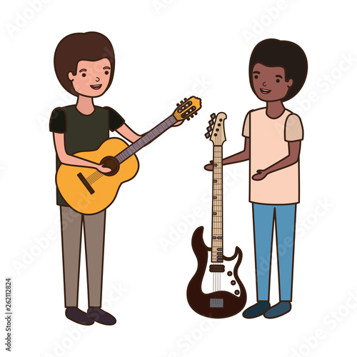 men with musical instruments character