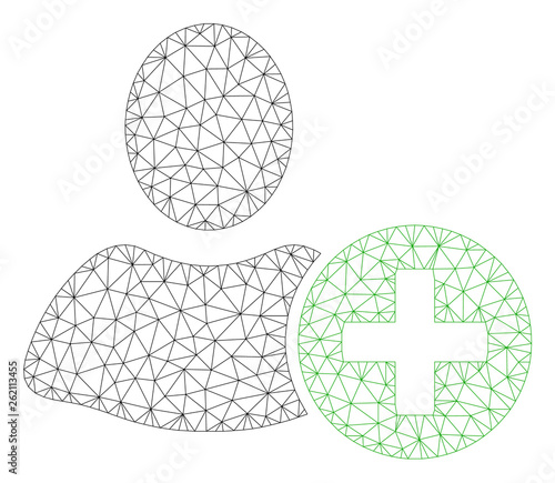 Mesh add user polygonal 2d illustration. Abstract mesh lines and dots form triangular add user. Wire frame 2D polygonal line network in vector format isolated on a white background.