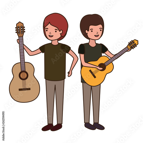 men with musical instruments character