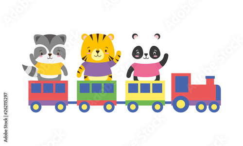 cute animals train toy