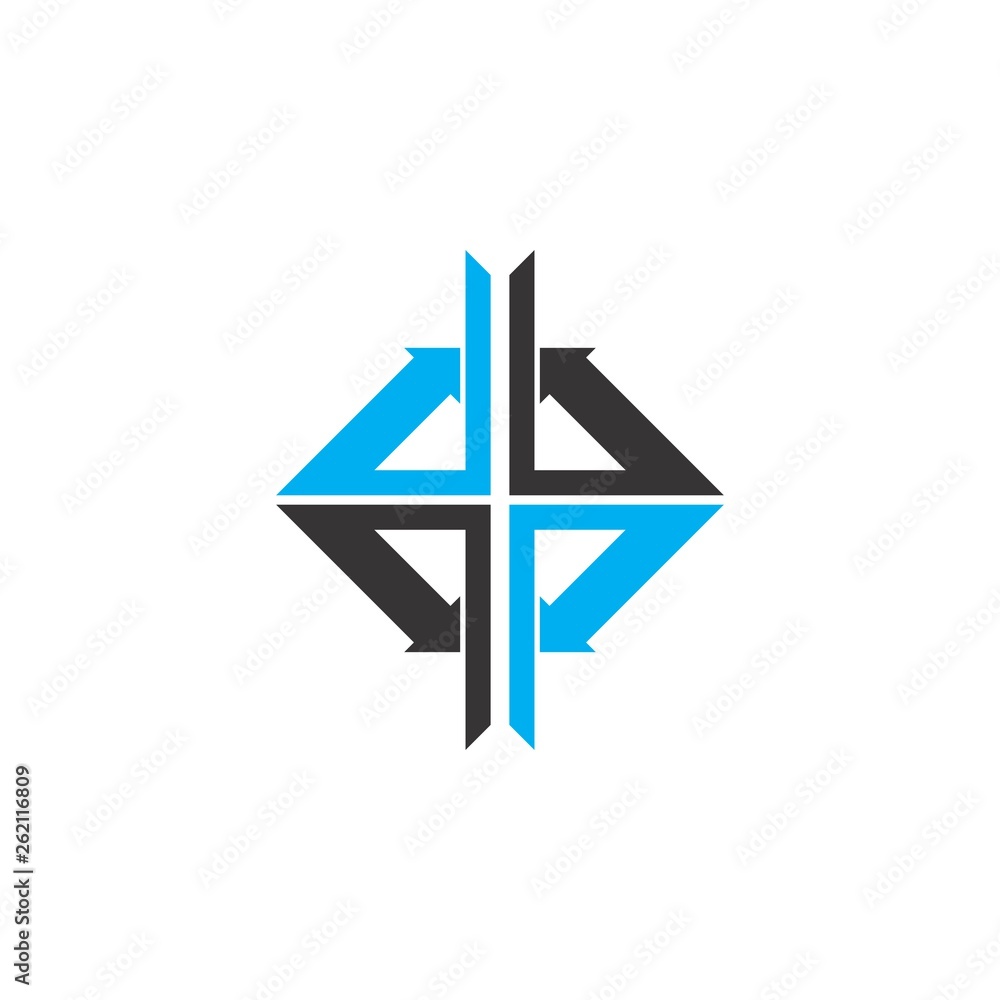 Rotation dp letter with Arrow logo design vector Rotation dp letter with Arrow logo design vector