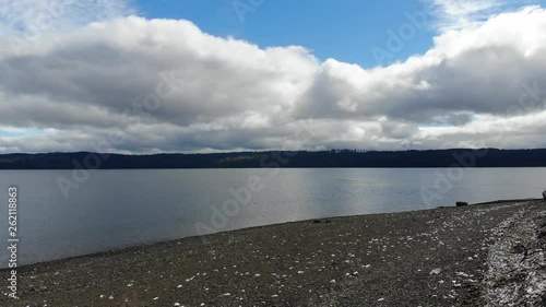 The Hood Canal and Dabob Bay viewed from Point Whitney on Washington's Olympic peninsula photo