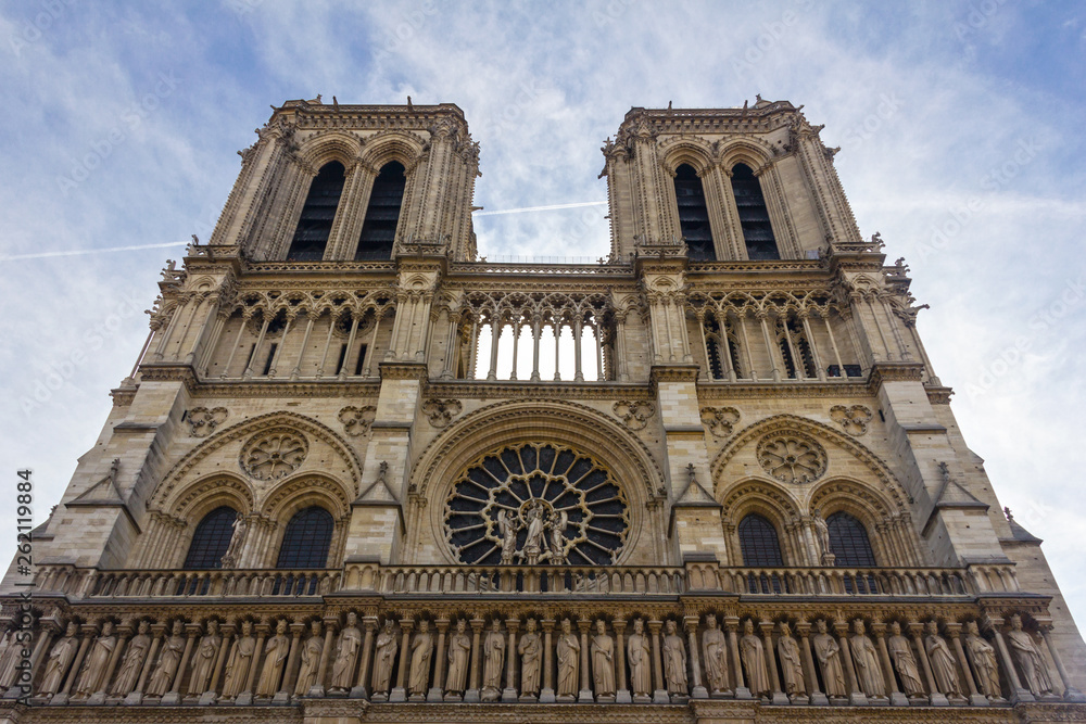 Notre Dame de Paris cathedral of Gothic architecture, France.