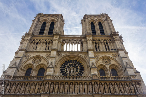 Notre Dame de Paris cathedral of Gothic architecture, France.