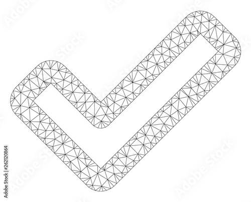 Mesh apply polygonal 2d illustration. Abstract mesh lines and dots form triangular apply. Wire frame 2D polygonal line network in vector format isolated on a white background.