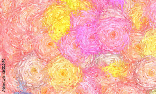 Abstract texture background. Digital painting in Vincent Van Gogh style artwo...