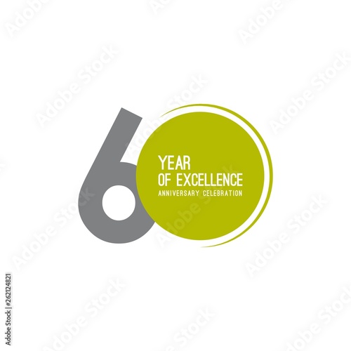 60 Year of Excellence Anniversary Celebration Vector Template Design Illustration