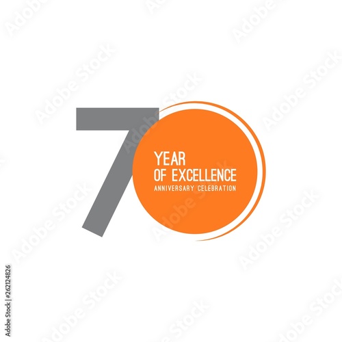 70 Year of Excellence Anniversary Celebration Vector Template Design Illustration