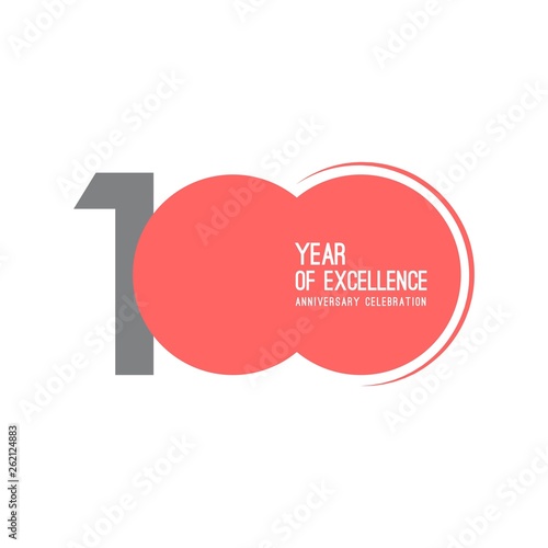 100 Year of Excellence Anniversary Celebration Vector Template Design Illustration