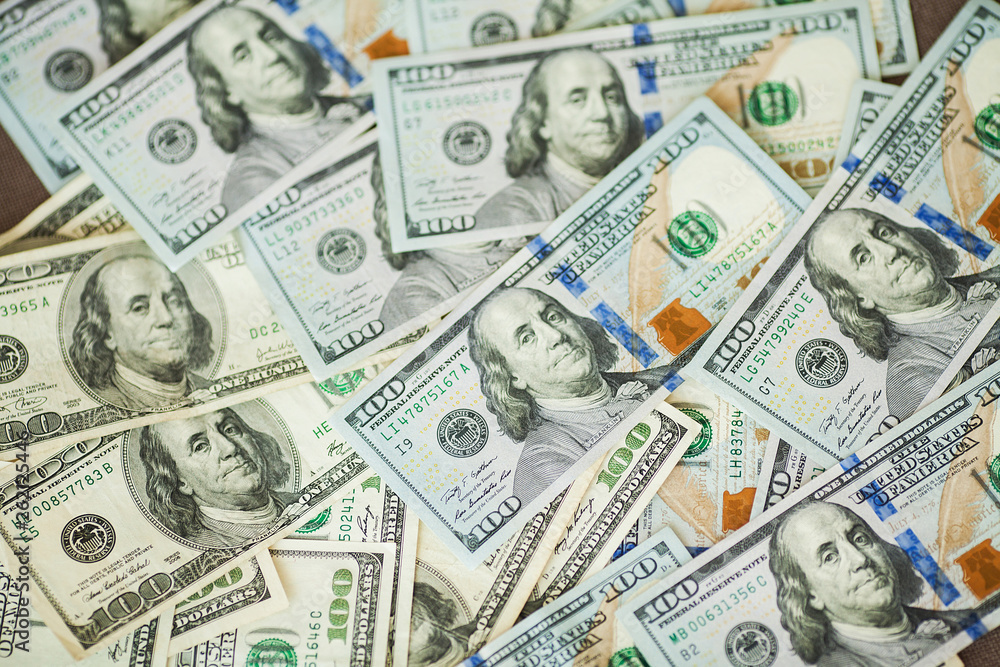 American money background texture bills of 100 american dollars American money background texture bills of 100 american dollars