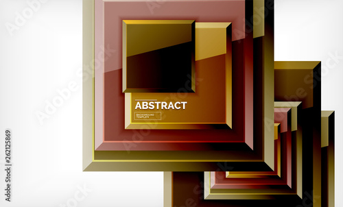 Geometric abstract background, modern square design