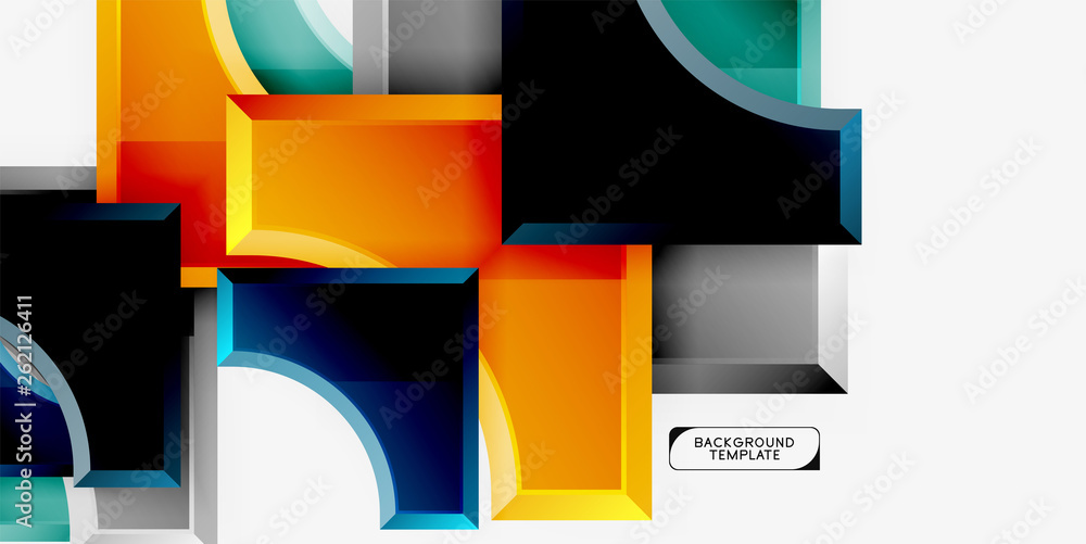 Geometrical 3d shapes background Geometrical 3d shapes background