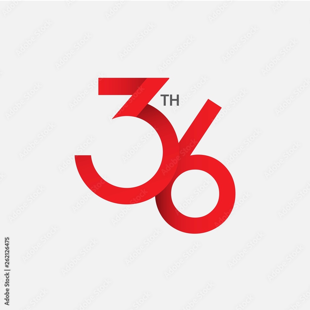 36 th Anniversary Vector Template Design Illustration 36 th Anniversary Vector Template Design Illustration