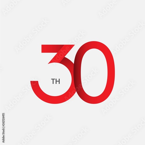 30 th Anniversary Vector Template Design Illustration