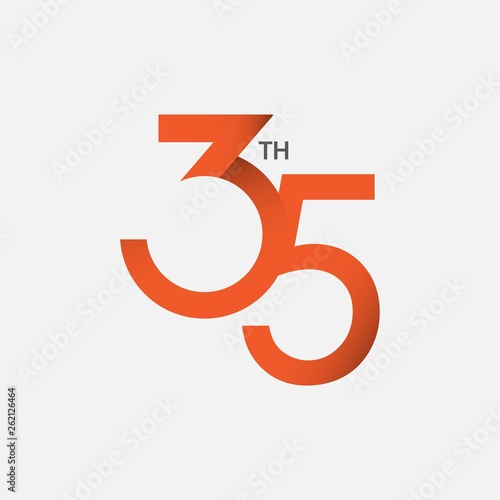 35 th Anniversary Vector Template Design Illustration