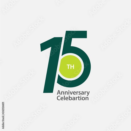 15 th Anniversary Celebration Vector Template Design Illustration
