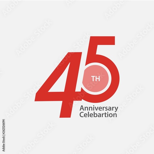 45 th Anniversary Celebration Vector Template Design Illustration