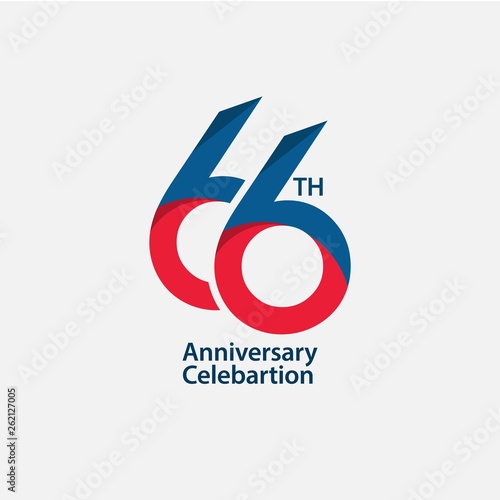 66 th Anniversary Celebration Vector Template Design Illustration