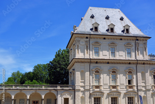 Turin, Piedmont, Italy. The ancient Castle of Valentino, the seat of the Architecture Faculty of the Polytechnic University of Turin.