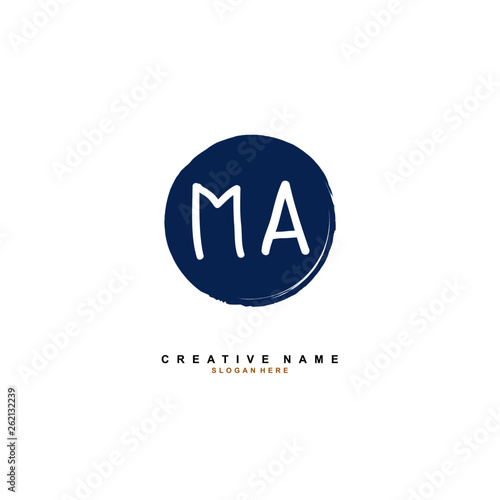 M A MA Initial logo template vector