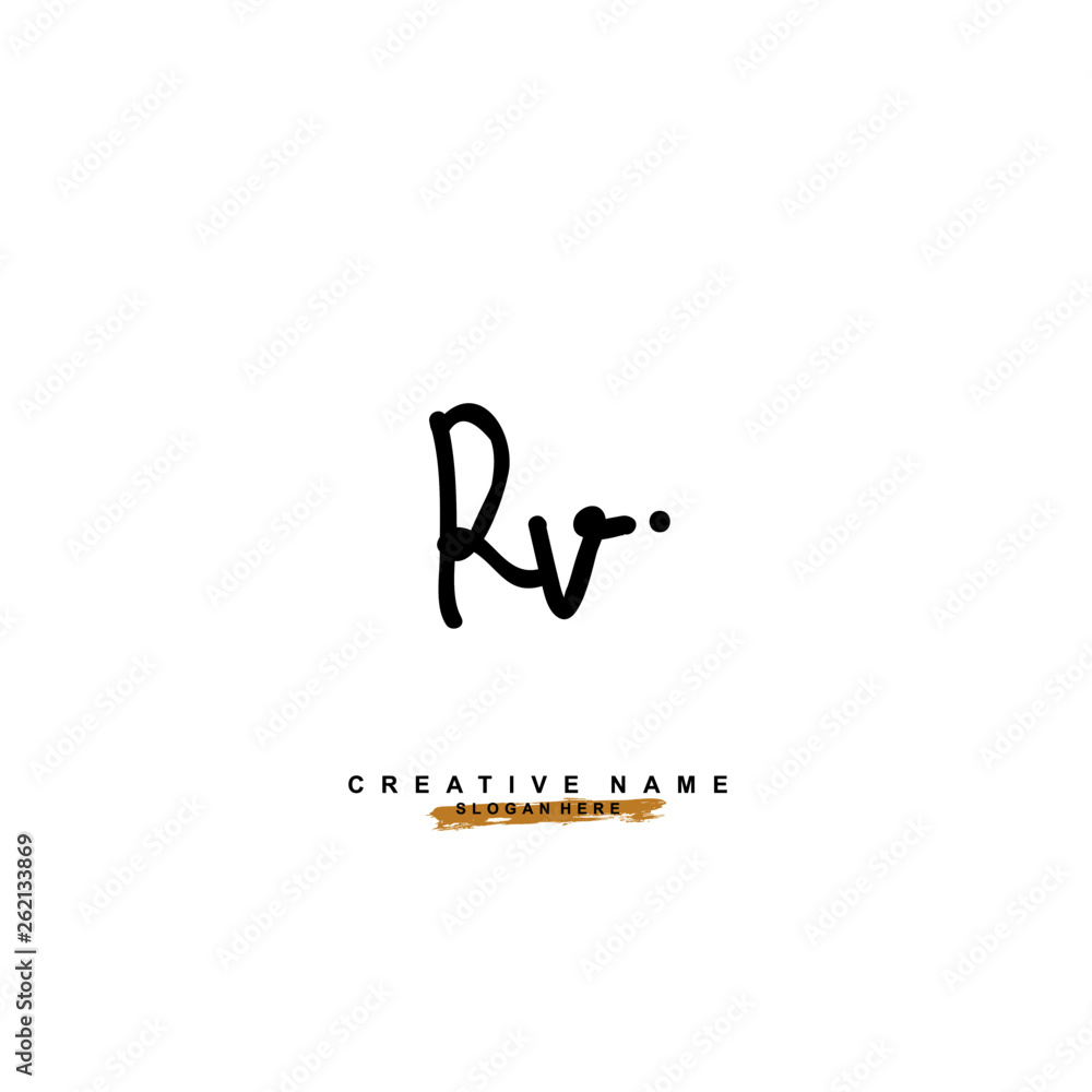 R V RV Initial logo template vector
