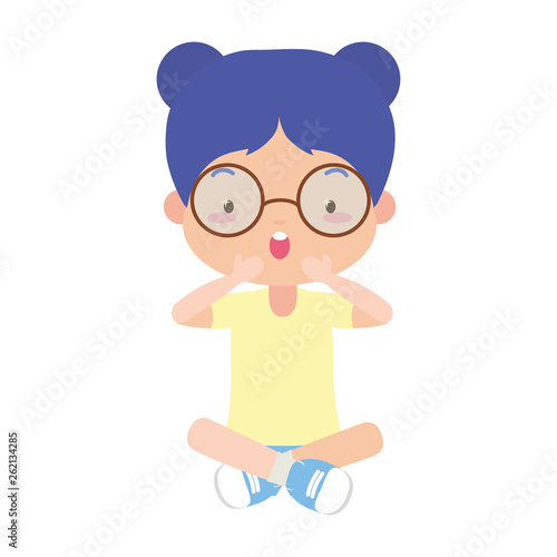 smiling schoolgirl surprised