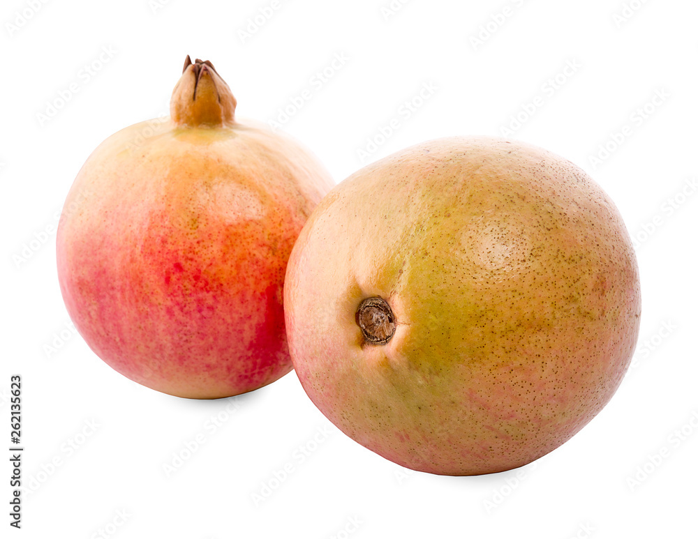 pomegranate and seeds isolated on white background pomegranate and seeds isolated on white background