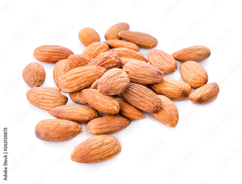 Almonds isolated on white background Almonds isolated on white background