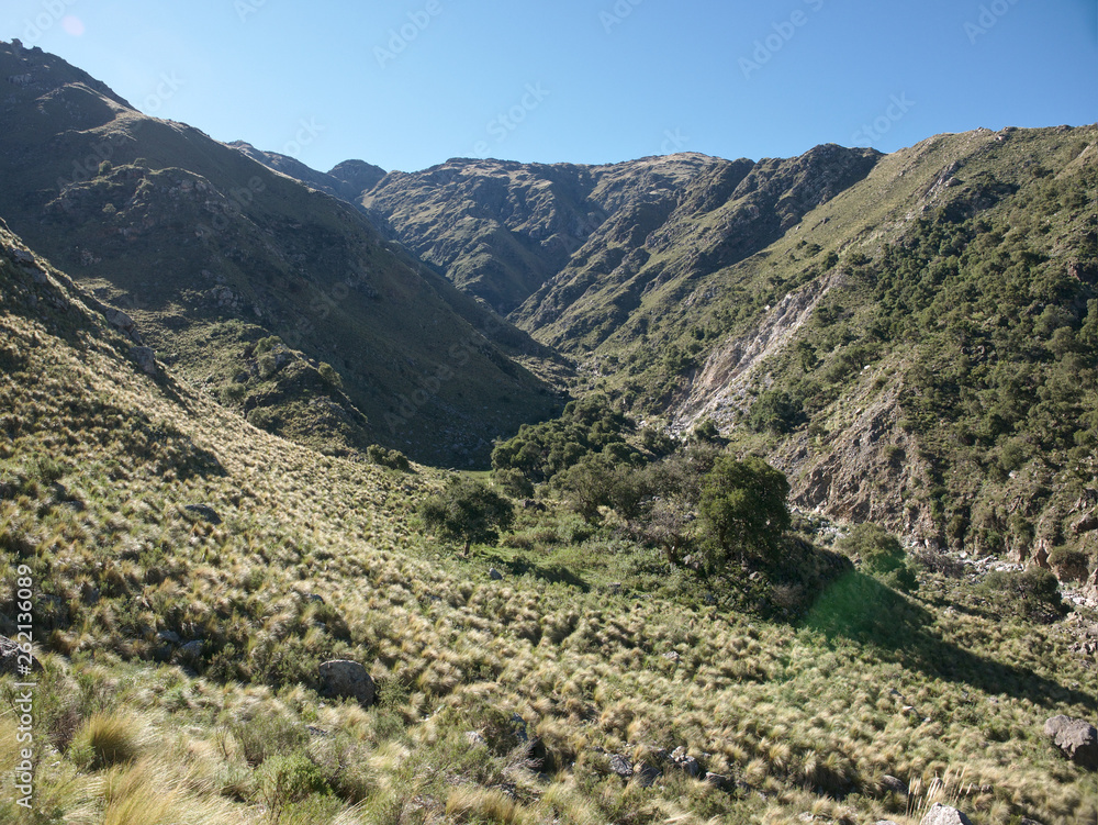 The view at the Pasos Malos stream. Villa de Merlo, San Luis, Argentina