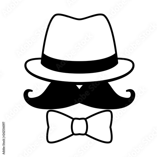 hipster hat mustache sunglasses