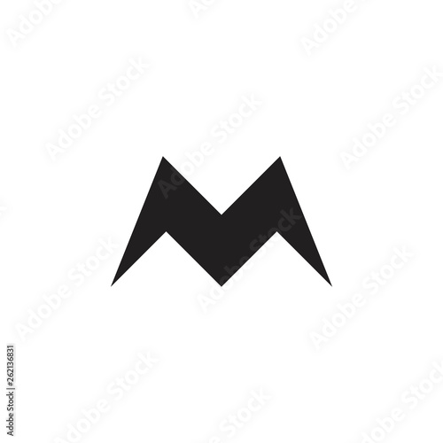letter m simple geometric arrow logo vector